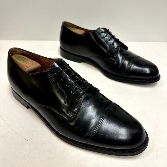 VERY GOOD Cole Haan Derby Blucher Cap Toe Black Calf Made in Maine USA 11.5 - Picture 4 of 12